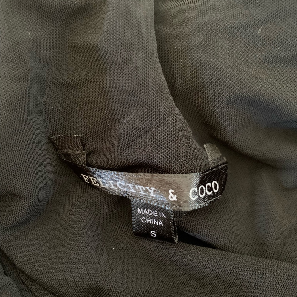 Felicity & Coco Black Low Front Drape Back Dress - image 3